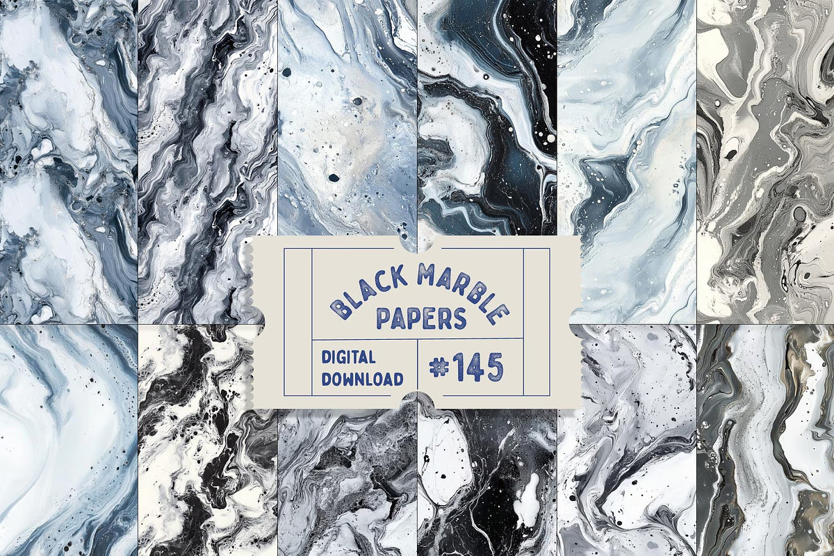 Black Marble Texture Seamless Papers, a Texture Graphic by Natural Planners (Photo 1 of 3)