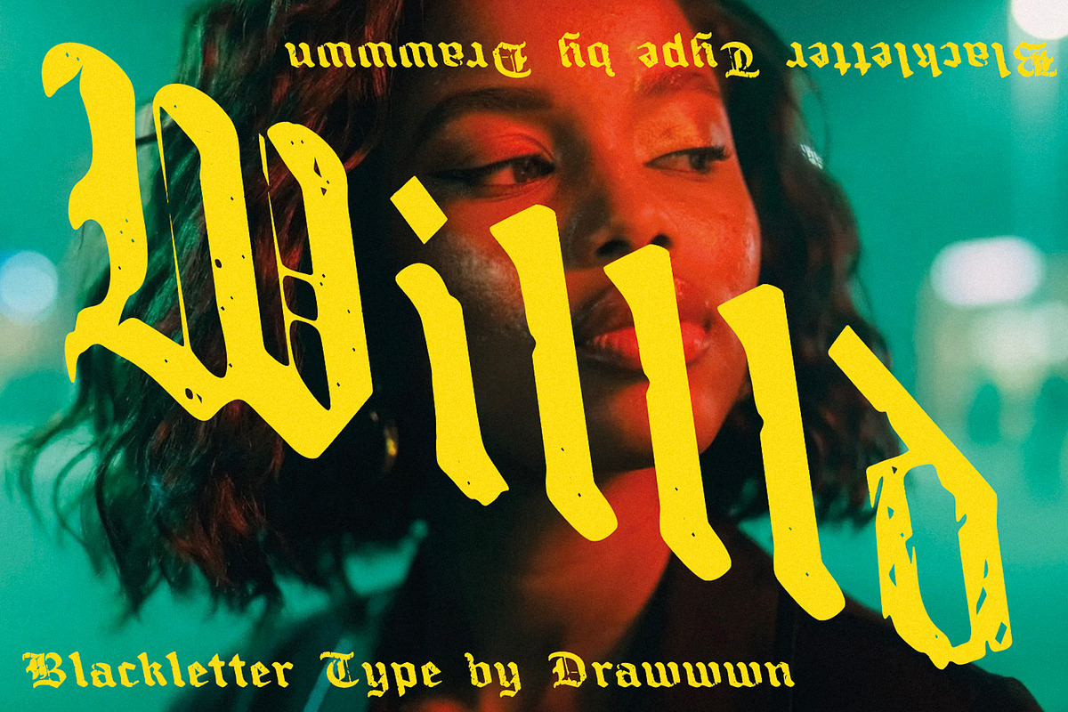 Willld | Distressed Blackletter, a Blackletter Font by Drawwwn (Photo 1 of 13)