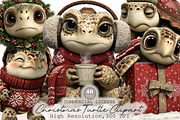 Whimsical Christmas Turtle Clipart, an Illustration by Sublimation Artist (Thumbnail 1 of 6)