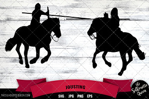 Jousting Silhouette Vector