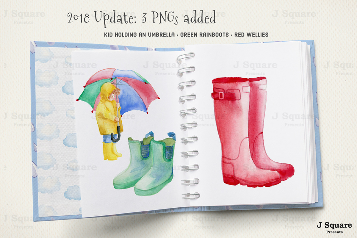Watercolor Weather Clip Art Bundle, an Illustration by JSquarePresents (Photo 3 of 5)