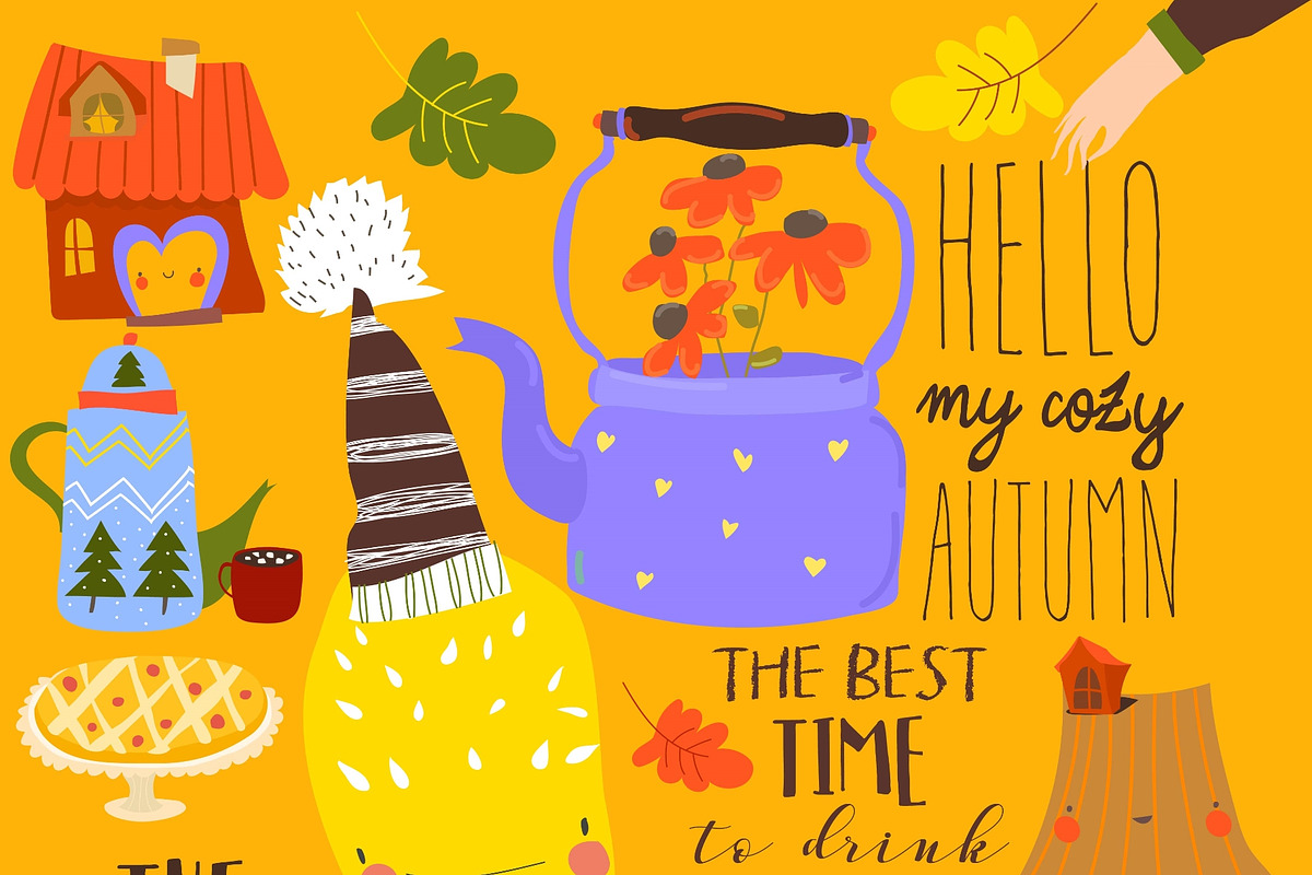 Cartoon Set With Girl, Coffee Party, an Animal Illustration by Maria Starus (Photo 3 of 3)