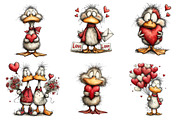 Whimsical Duck Valentine Clipart, an Illustration by Dream Creation (Thumbnail 5 of 6)