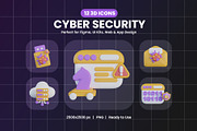 Cyber Security 3D Icon, an Object Graphic by Artnivora.Std (Thumbnail 1 of 4)