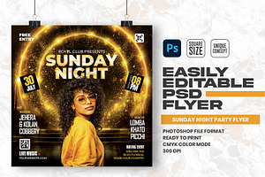 Sunday Night Party Flyer Design, a Flyer Template by Shajib Shikder