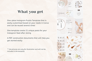 Creme Instagram Puzzle Template