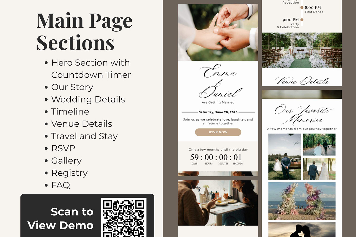 Minimal Wedding Website Invitation, a Landing Page Template by Everyday Perfection (Photo 2 of 8)