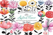 Abstract Flower Clipart Bundle, an Illustration by DreamCafeArt (Thumbnail 1 of 8)
