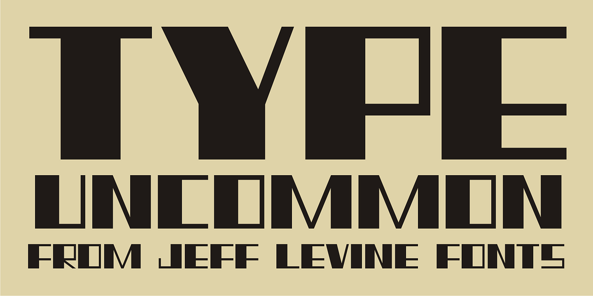 Type Uncommon JNL, a Sans Serif Font by Jeff Levine Fonts