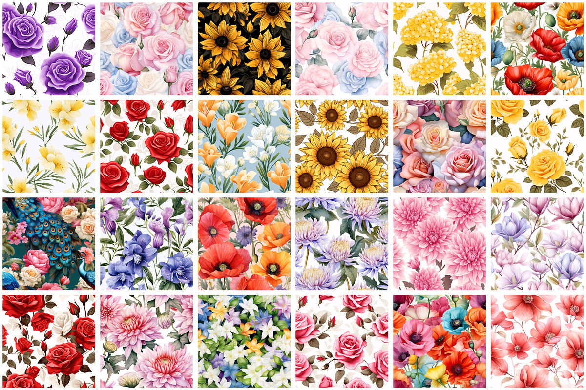 Spring Flowers Seamless Pattern, a Pattern Graphic by Forhadx5 (Photo 8 of 20)