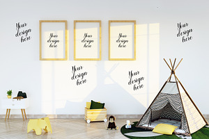 Nursery Frame And Wall Mockup Bundle