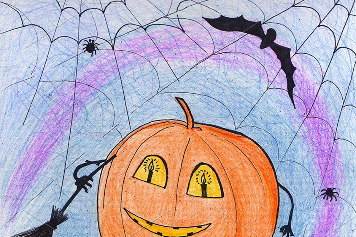 Cute Halloween Pumpkins, a Seasonal Illustration by pictures for you (Photo 5 of 5)