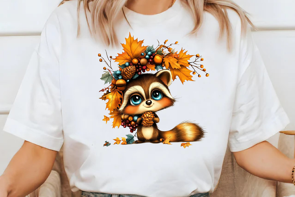 Whimsical Autumn Raccoon Clipart, a Seasonal Illustration by Designworld (Photo 6 of 8)