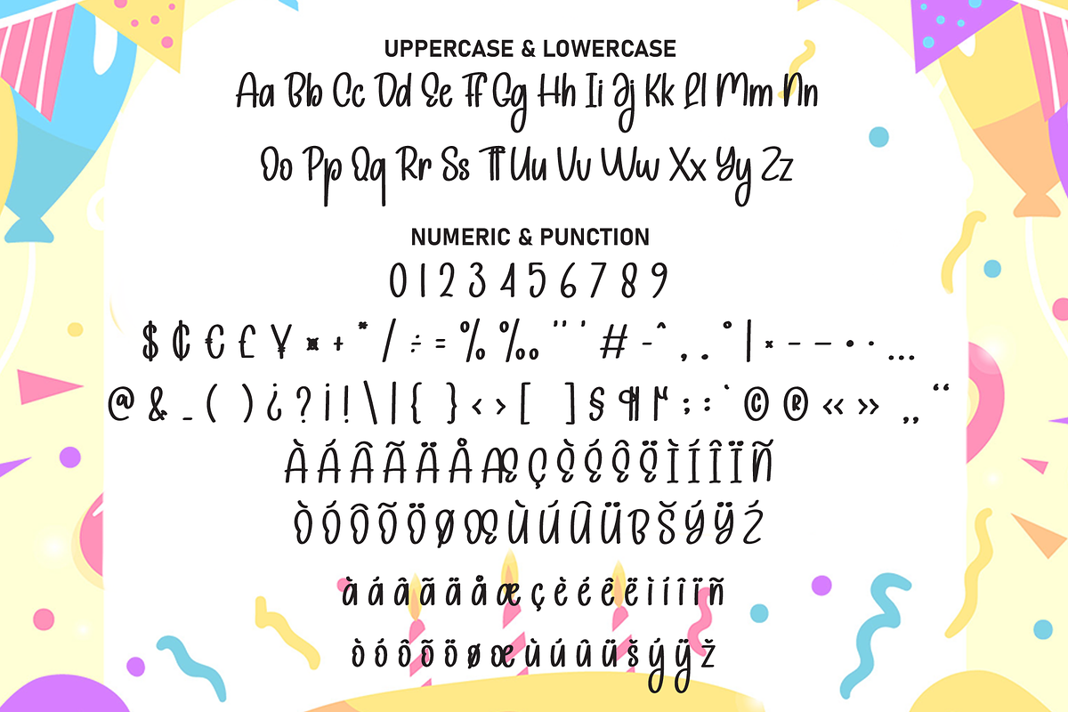 Kinder Birthday | Script Font, a Script Font by Scratchones (Photo 7 of 8)