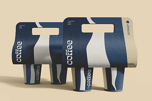 Coffee Cups with Holder Mockup, a Cups & Container Mockup by skybluecreative