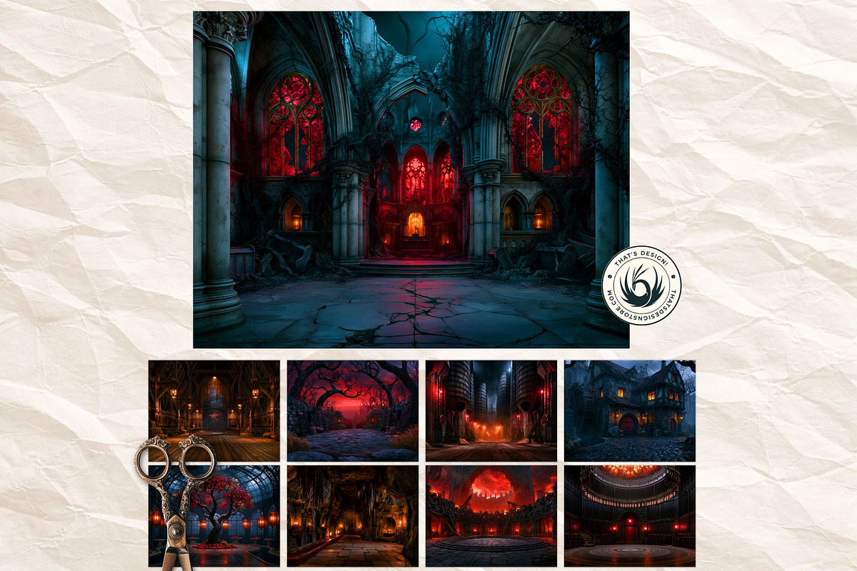 Harvest Ritual Horror RPG Backdrops, a Seasonal Illustration by ThatsDesignArt (Photo 13 of 18)