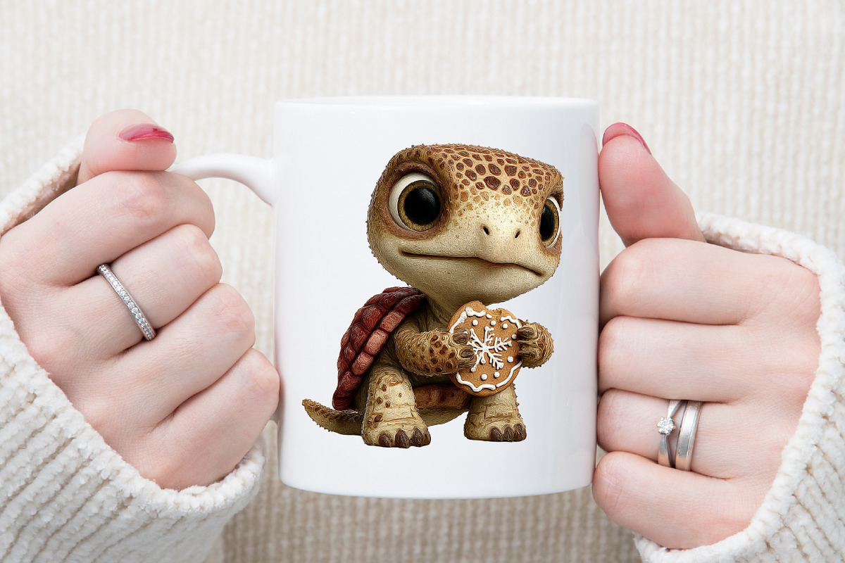 Whimsical Christmas Turtle Clipart, an Illustration by Sublimation Artist (Photo 5 of 6)