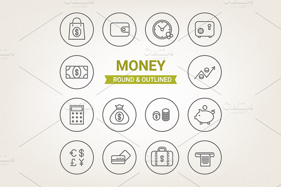 Circle Money Icons