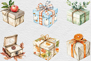 Watercolor Autumn Gift Box Clipart, an Illustration by Black Bird Studio (Thumbnail 6 of 6)