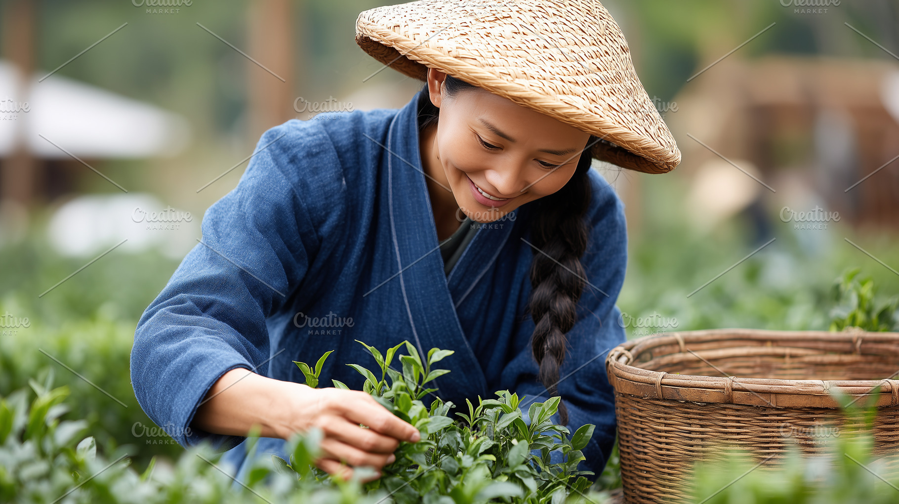 Smiling asian woman in traditional, a Nature Photo by MistyDay