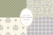 Vintage Blue Floral Print Patterns, a Pattern Graphic by Eclectic Anthology (Thumbnail 2 of 14)