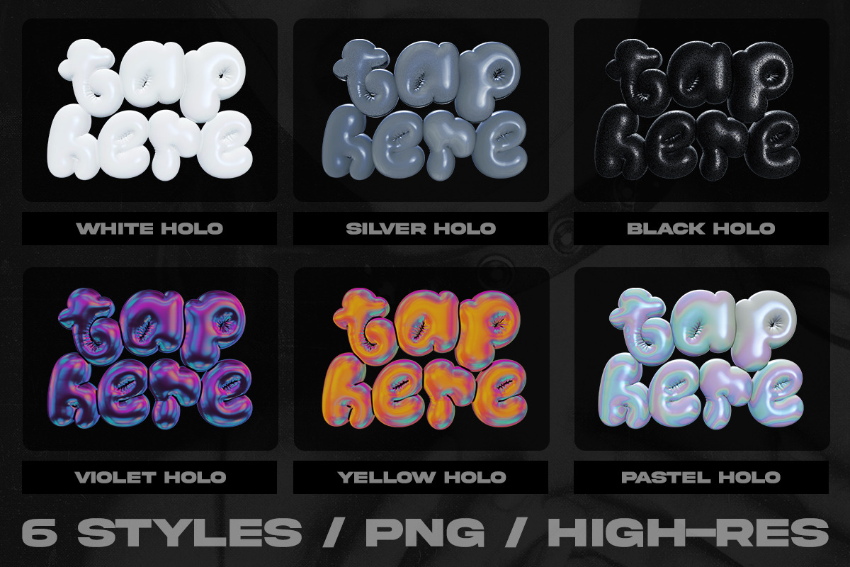Inflated Stickers - 3D PNG's, a Graphic by saintricchi