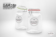 Clear Mason 1.5Liter Clip Jar Mockup, a Cups & Container Mockup by INCDesign (Thumbnail 6 of 8)