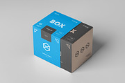 Carton Box Mockup 100x100x100 & Wrap, a Packaging Mockup by Yogurt86 (Thumbnail 5 of 8)