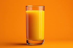 Centered glass of orange juice, a Food & Drink Photo by Virgo Studio