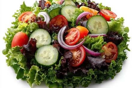 Fresh Green Salad with Tomatoes Cucu, a Food & Drink Photo by Pixeness