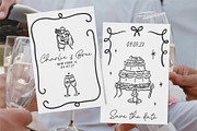 Hand Drawn Playful Wedding Clipart, a Decorative Illustration by La Petite Line Art (Thumbnail 7 of 15)