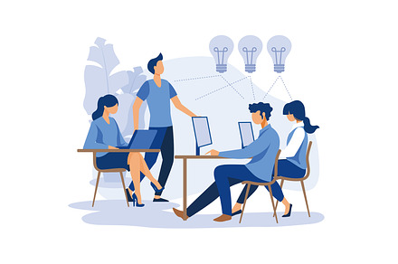 business meeting and brainstorming,, a Work Illustration by alwie99d