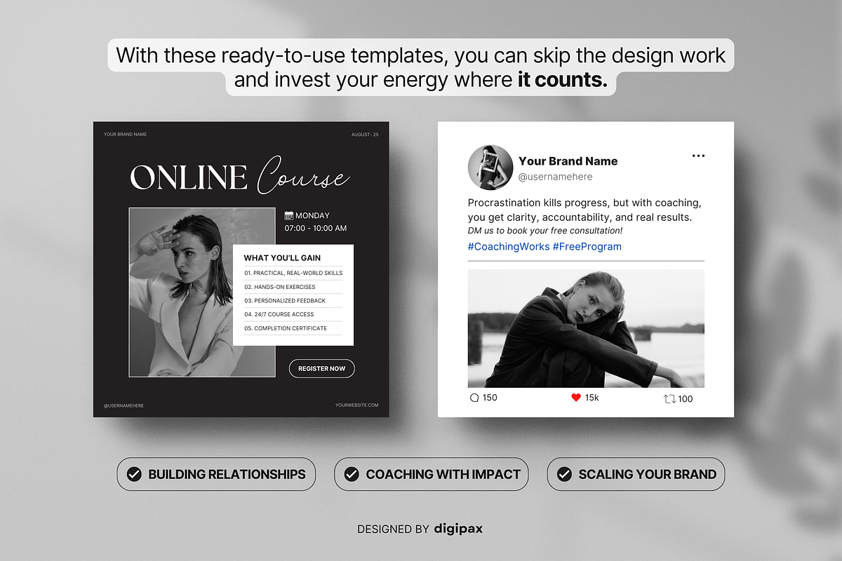 Coach Static Ad Templates Canva, a Social Media Template by DigiPax (Photo 5 of 11)