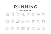 Set line icons of running, an Outline Icon by motorama (Thumbnail 1 of 2)