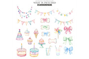 Party Pups Watercolor Clipart, an Illustration by CharmClipart (Thumbnail 4 of 8)