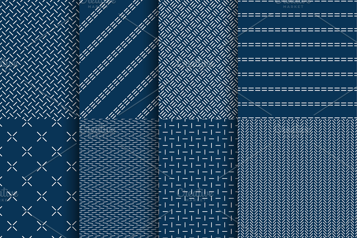 24 blue textile minimal patterns, a Pattern Graphic by ExpressShop (Photo 3 of 6)