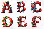Spring strawberry Alphabet clipart, an Illustration by RobertsArt (Thumbnail 7 of 7)