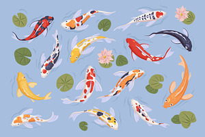 Koi Carp Fish Set