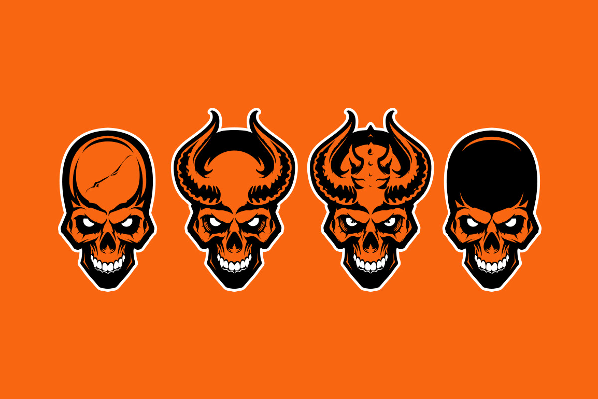 Set of demons skull with horns., an Illustration by Mister Chek (Photo 2 of 2)