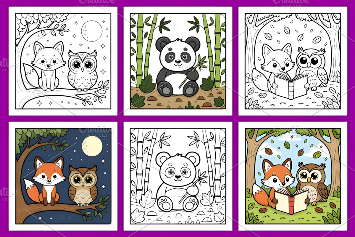 Fluffy Hygge Cozy Fall Coloring Book, an Animal Illustration by Design Station (Photo 3 of 4)