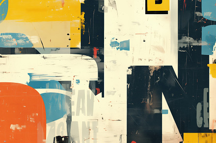 An abstract composition featuring a mix of bold colors and textures, including, a Wallpaper Graphic by Textures & Backgrounds