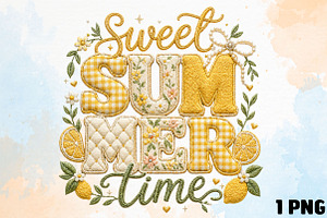 Lemon Sweet Summer Time Patchwork, an Illustration by DreamCafeArt