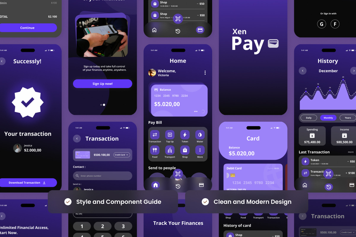 XenPay - App UI Kit for Banking, an App Template by twinstd (Photo 3 of 5)