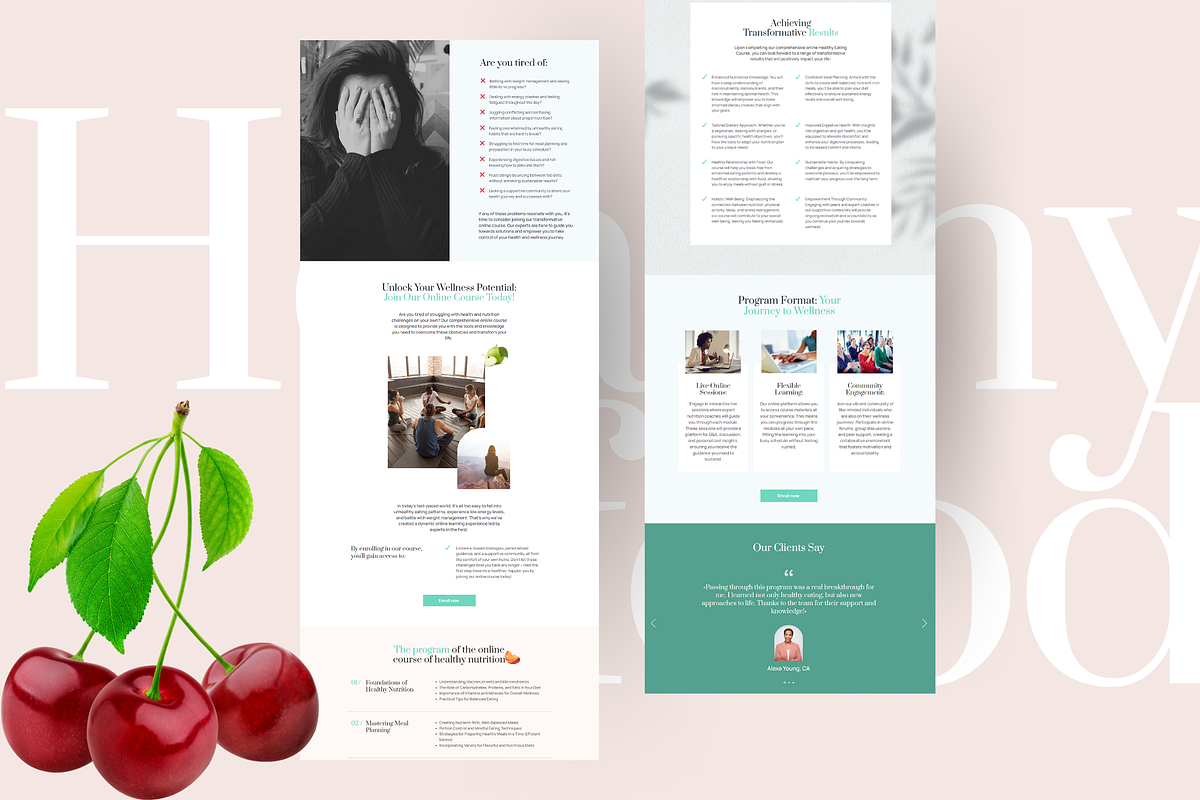 Healthy Life Coach WIX Sales Page, a Landing Page Template by Make It Yours Lab. (Photo 4 of 10)
