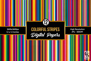 Colorful Rainbow Stripes Patterns, a Pattern Graphic by Creative Store (Thumbnail 1 of 5)