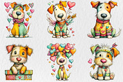 Quirky Valentine Day Dog Clipart, a Seasonal Illustration by Rose Art (Thumbnail 4 of 7)