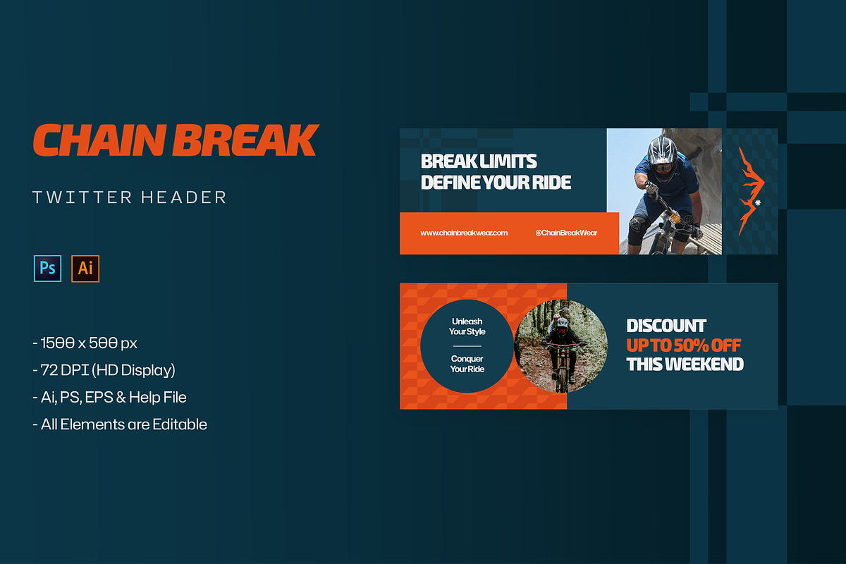 Chain Break - Twitter Header, a Social Media Template by StreaksideStd (Photo 1 of 3)