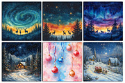 Christmas Watercolor Background, an Illustration by RobertsArt (Thumbnail 2 of 5)
