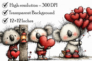 Whimsical Valentine Koala Clipart, an Illustration by Libby Wishes (Thumbnail 6 of 7)