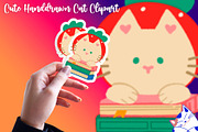 Cute Cat Handdrawn Clipart, an Object Graphic by Cozy Cat Design (Thumbnail 3 of 3)